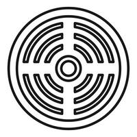 Black and white circular maze illustration vector