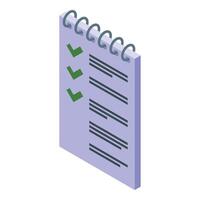 Isometric checklist with check marks vector