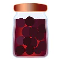 Cartoon illustration of jar with preserved fruits vector