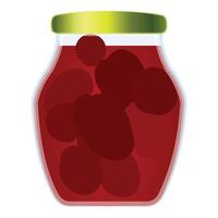 illustration of a jar of preserved cherries vector