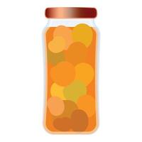 Vibrant illustration of a jar full of multicolored round candies vector
