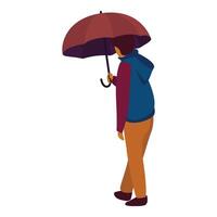 Man with umbrella standing isolated on white background vector