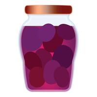 illustration of a jar of preserved plums vector