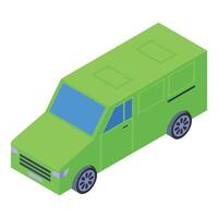 Isometric green suv illustration vector