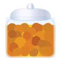 Glass jar full of oranges illustration vector