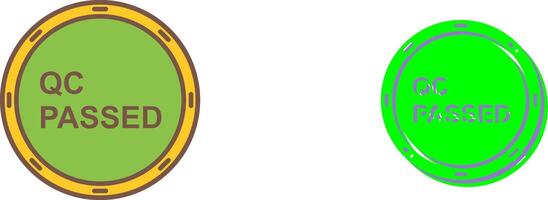 Unique QC Passed Icon Design vector