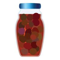 illustration of a jar of preserved spherical fruits vector