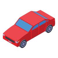 graphic of a red sedan in an isometric view, suitable for various design projects vector