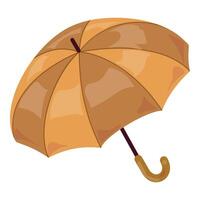 graphic of a traditional brown umbrella with wooden handle vector
