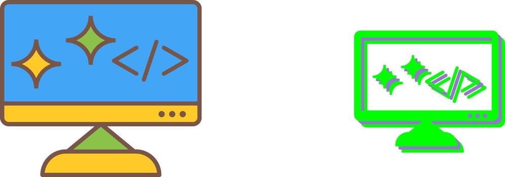 Unique Clean Code Icon Design vector