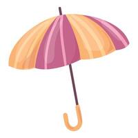 Vibrant, colorful umbrella in cartoon style isolated on white background vector
