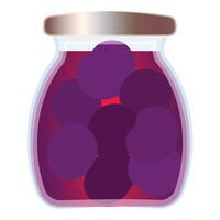 illustration of pickled plums in a glass jar vector