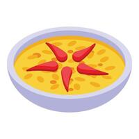 Cartoon spicy soup bowl illustration vector