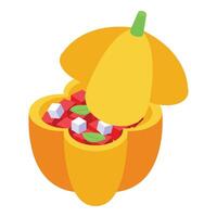 Isometric candyfilled bell pepper illustration vector