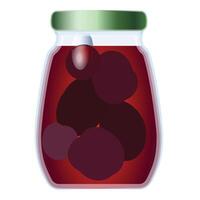 illustration of plum jam jar vector