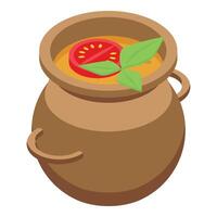 Cartoon clay pot with delicious stew vector