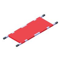 Isometric red exercise yoga mat vector