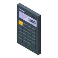 graphic of a 3d isometric calculator displaying the number 5000 vector