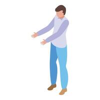 Isometric illustration of a businessman with open arms in a casual pose vector