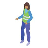 Isometric woman in casual outfit standing vector