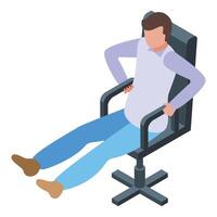 Relaxed businessman sitting in office chair vector