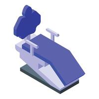 Digital illustration of a blue isometric exercise bench for gym and fitness concepts vector