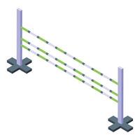 Isometric view of queue barrier posts with stripes vector