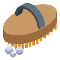 Isometric cleaning brush with suds vector