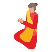 Woman in meditation pose illustration vector