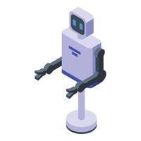 Colorful 3d isometric illustration of a friendly robot with a modern design vector