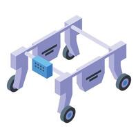 Isometric illustration of modern quadwheel robot vector