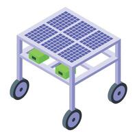 isométrica solar panel carro ilustración vector