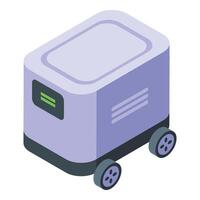 Isometric illustration of a modern autonomous delivery robot vector