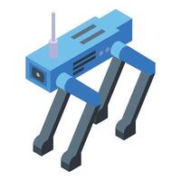 Isometric illustration of a blue robot spider vector