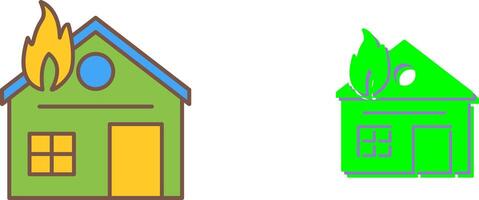 Unique House on Fire Icon Design vector