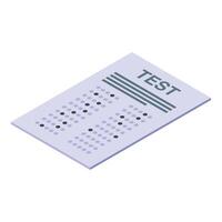 Isometric standardized test sheet illustration vector