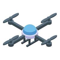 Modern isometric icon illustration of a drone with four propellers in a minimalist style vector