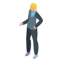 Colorful isometric illustration of a businesswoman in a standing pose vector