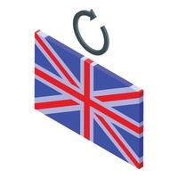 Isometric british flag with refresh arrow vector