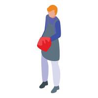 moderno mujer con rojo bolso ilustración vector