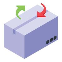 Isometric exchange concept with rotating arrows vector