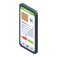 Isometric smartphone interface design illustration vector