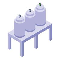 Isometric industrial transformers on a rack vector