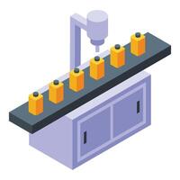 Isometric manufacturing assembly line icon vector