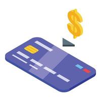 Isometric credit card with dollar symbol concept vector