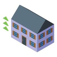 Isometric house illustration with trees vector