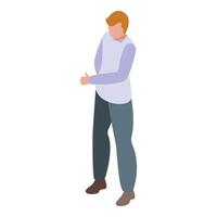 Isometric man standing with arms crossed vector