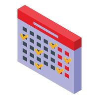 isométrica ilustración de un marcado calendario vector