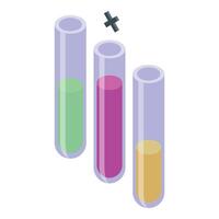 Colorful laboratory test tubes icon vector