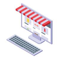 Isometric online shopping interface concept vector